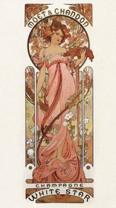 Reproduction of an Advertising Poster for Champagne by Alphonse Mucha
