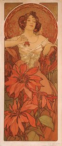 Ruby from the Series The Gems by Alphonse Mucha