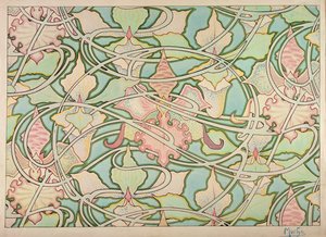 Wallpaper design by Alphonse Mucha