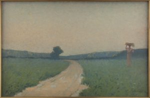 The Road through the Fields in the Morning by Alphonse Osbert