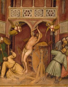 St George being subjected to wheel of torture by Altichiero da Zevio