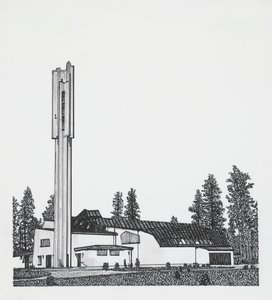 Drawing of the Church of Three Crosses