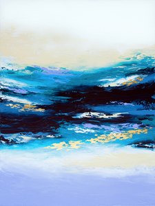 Abstract Indigo Waves by Alyson Storms