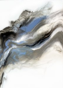 Blue Grey Fluid Abstract