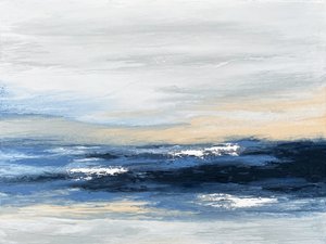 Blue Ocean Horizon Abstract by Alyson Storms