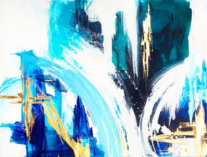 Vibrant Blue Gold by Alyson Storms