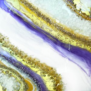 Vibrant Purple Gold Geode by Alyson Storms