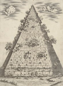 Tomb of C. Cestius Epulo on the Ostian Way with Pyramid and Marble Quadrant, Most Noble and Ancient by Ambrogio Brambilla
