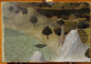 A Castle Standing by a Lake by Ambrogio Lorenzetti