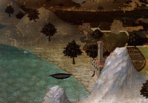 Castle on Lake Shore by Ambrogio Lorenzetti