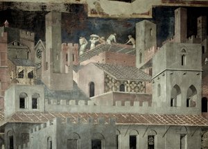 Effects of Good Government in the City (detail) by Ambrogio Lorenzetti