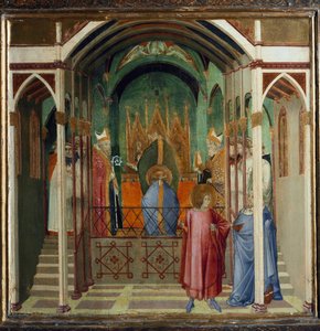 Election of Nicholas as Bishop of Myra. Scenes from the Life of St Nicholas by Ambrogio Lorenzetti