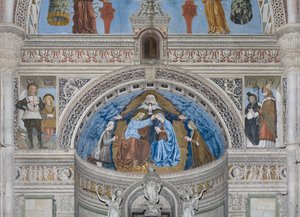 Coronation of the Virgin Mary with God and the Holy Spirit Between Francesco and Ludovico Sforza by Ambrogio da Fossano