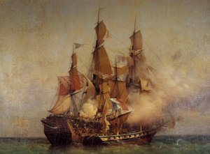 Capture of the Kent by Robert Surcouf