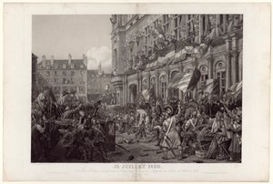 The Duke of Orleans is Presented to the People by General La Fayette at the Balcony of the City Hall, July 31, 1830 by Ambroise Louis Garneray