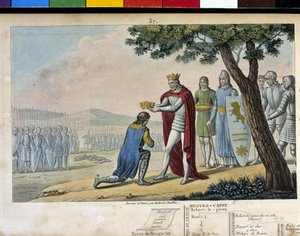 Henri I (1008 - 1060), Capetian dynasty. Winner of his brother Robert le Vieux, he forgave him and gave him the Duchy of Burgundy in 1016 - Designed and engraved by Ambroise Tardieu in 1825. by Ambroise Tardieu