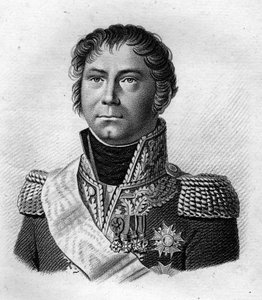 Portrait of General Becker who escorted Napoleon I in 1815 to the place of his boarding for St. Helena after the 100 days. in Portraits des Généraux Français. Engraved by Ambroise Tardieu in 1818. Stella Collection