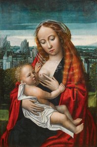 The Virgin and Child Sitting Before a Landscape