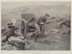 A Trooper bringing up a Maxim Gun after the Horses had been killed by Amedee Forestier