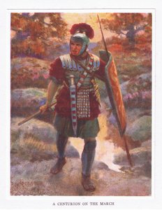 A Centurion on the March (illustration from The Roman Soldier)