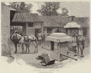 Courtyard of a Chinese Inn by Amedee Forestier