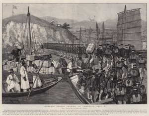 Japanese Troops landing at Chemulpo, 9 September by Amedee Forestier