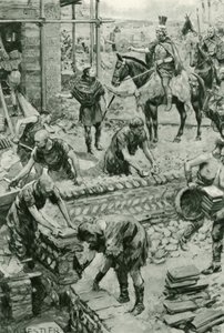 Roman House Being Built in Kent by Amedee Forestier
