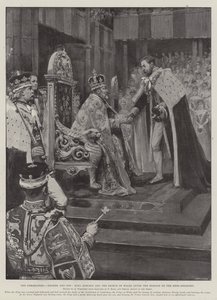 The Coronation, Father and Son, King Edward and the Prince of Wales After the Homage of the Heir-Apparent by Amedee Forestier