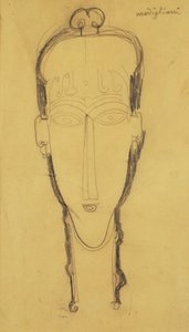 Head of a Caryatid in a Head Dress by Amedeo Modigliani