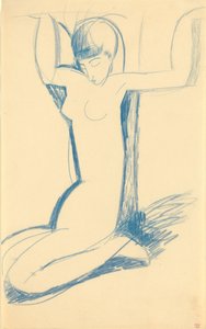 Kneeling Blue Caryatid (Anna Akhmatova) by Amedeo Modigliani
