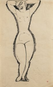 Standing Nude with Raised Arms, 1911