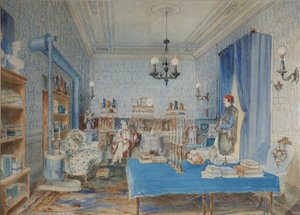 Prince Pavel Petrovich Vyazemsky in his study in Constantinople