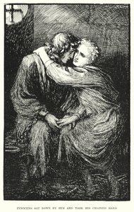 Innocens sat down by him and took his chained hand by Amelia M. (attr.to) Bowerley or Bauerle