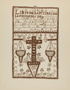Plate 2: Jemez Book of Baptisms: From Portfolio "Spanish Colonial Designs of New Mexico" by American 20th Century
