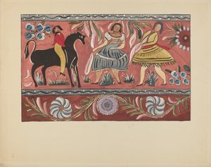 Plate 42: Painted Chest Design (From Portfolio "Spanish Colonial Designs of New Mexico") by American 20th Century