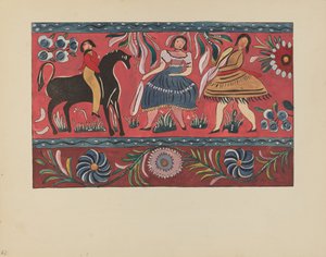 Plate 42: Painted Chest Design: From Portfolio "Spanish Colonial Designs of New Mexico" by American 20th Century