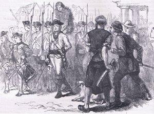 A countryman tarred and feathered