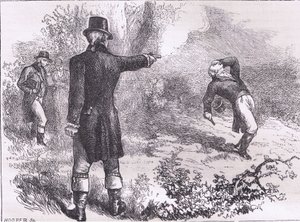 Duel between Burr and Hamilton, illustration from Cassells History of the United States by American English school