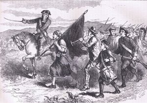 The crowd at Springfield with the black flag, illustration from Cassells History of the United States