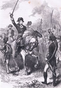 The declaration of Independence read to the army, illustration from Cassells History of the United States by American English school