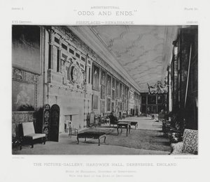 Fireplace: The Picture-Gallery, Hardwick Hall, Derbyshire, England by American Photographer (after)