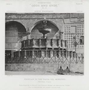 Fountain in the Piazza Del Municipio, Perugia, Italy by American Photographer (after)