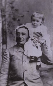Franklin D Roosevelt, American politician and 32nd President of the United States, as a young child with his father by American Photographer (after)