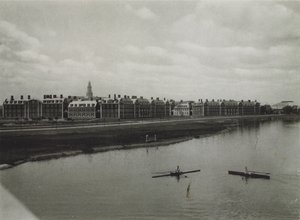 Harvard University: Graduate School of Business Administration from Charles River by American Photographer (after)