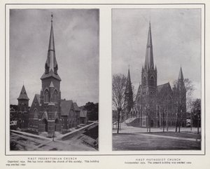 Jamestown, NY: First Presbyterian Church; First Methodist Church by American Photographer (after)