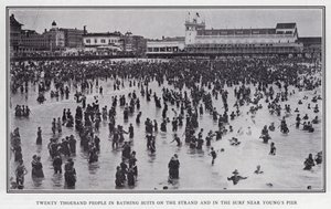Twenty Thousand People in Bathing Suits on the Strand and in the Surf near Young