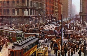 A Busy Day on Dearborn and Randolph Streets by American Photographer