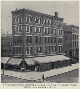 A Vine-Embowered Sidewalk Saloon Addition at Twenty-Third Street and Eighth Avenue by American Photographer