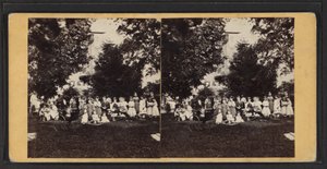 Children and playground, Oneida Community, New York State, c.1870