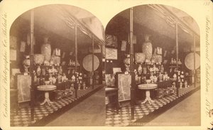 Collection of Japanese vases, urns, and screens, Japanese Court, Centennial International Exhibition